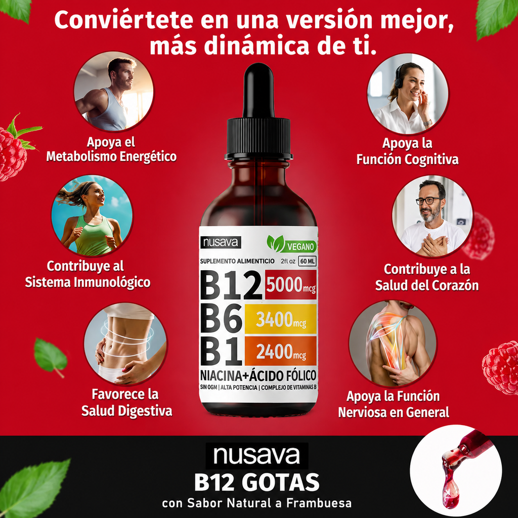 🔥(OFERTA) Complejo B12 Líquido Nusava | Más Energía y Bienestar🩸