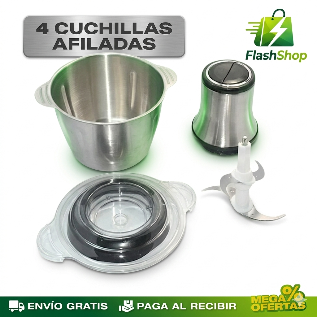🚨(OFERTA) MOLINO PICADOR ELÉCTRICO DE ACERO INOXIDABLE 🔥 2 LITROS 🔥 | TAMAÑO GRANDE