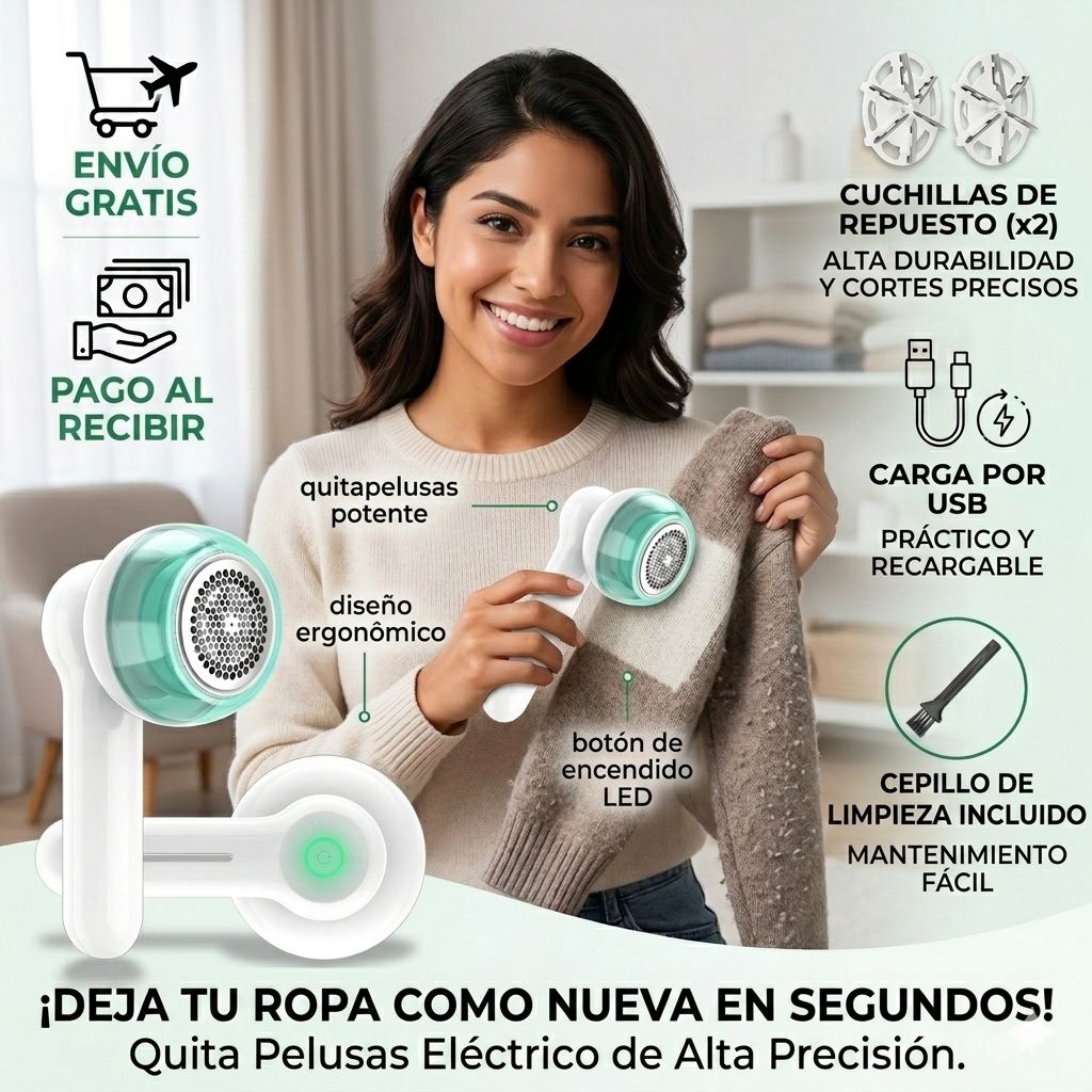 Removedor de Motas Eléctrico – Compacto, Rápido y Eficaz para Ropa Perfecta